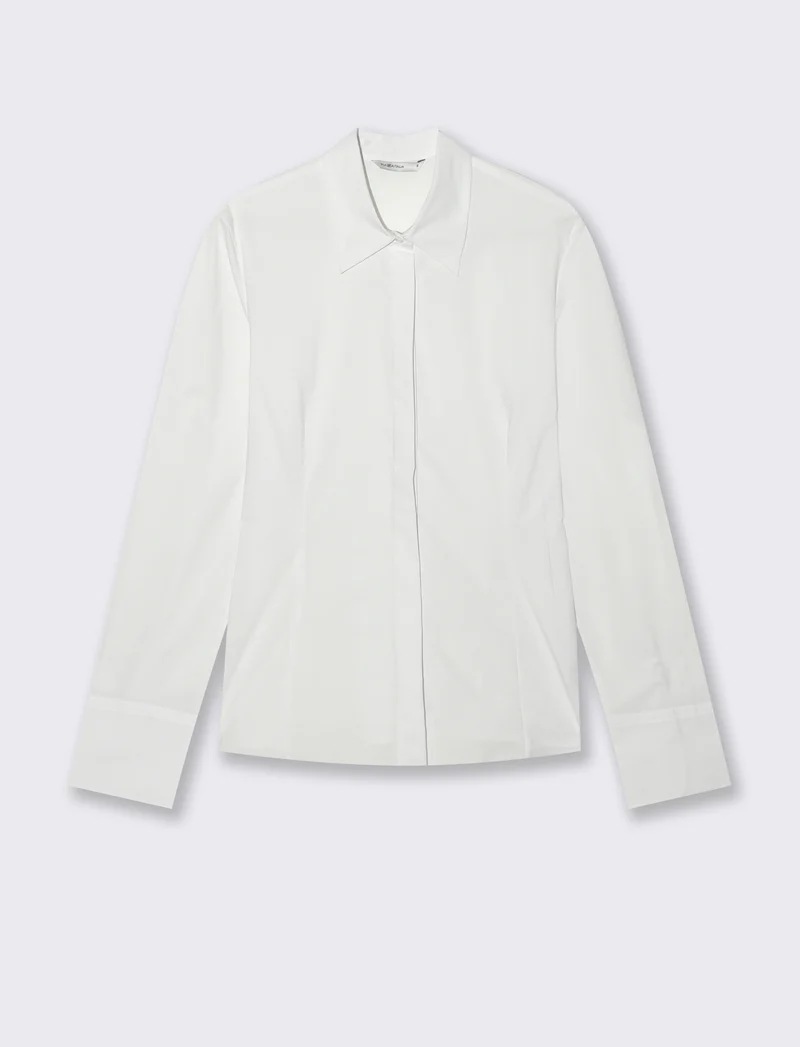 Camicia Slim in Tela Elastica - Bianco