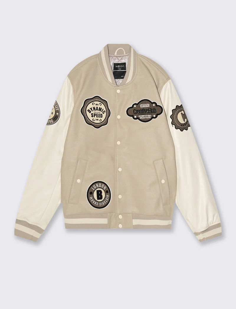 BOMBER VARSITY - Beige