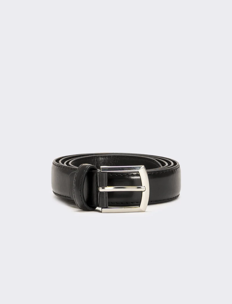 Cintura uomo classica bombata h 3 cm - Nero