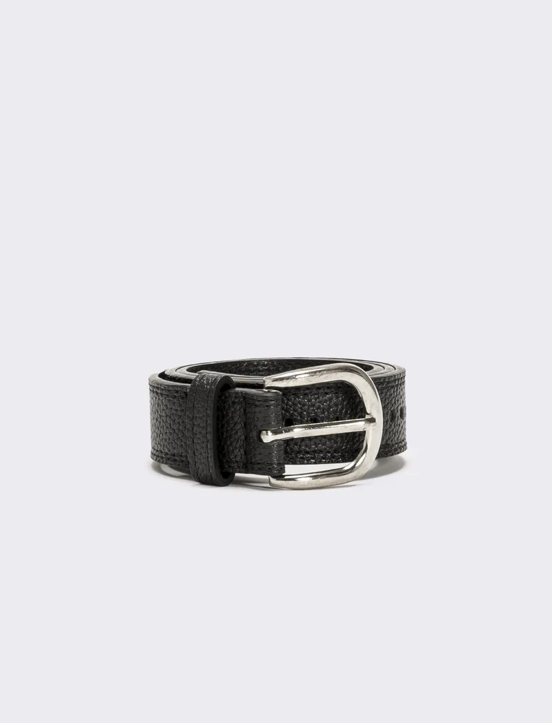 Cintura con buchi lungo fusto h 3 cm 75-85 - Nero