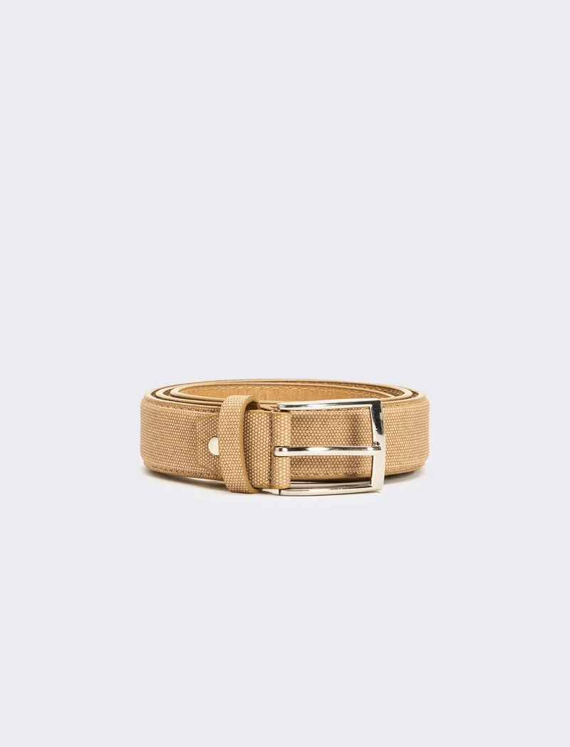 Cintura uomo fusto stampato - Beige