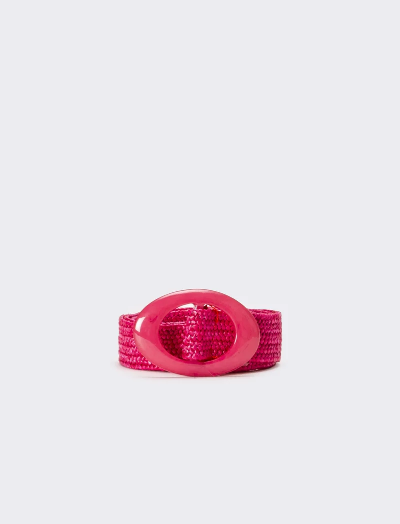 Cintura bambina ovale fibbia - Fuxia