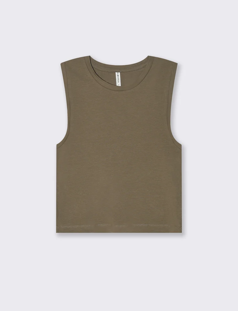 Top canottiera crop da donna - Verde salvia