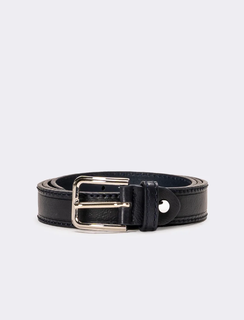 Cintura uomo doppia cucitura - Blu