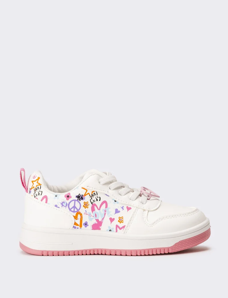 Sneakers con stampa da bambina - Bianco