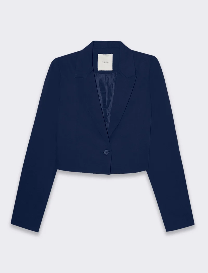 Blazer crop da donna - Blu