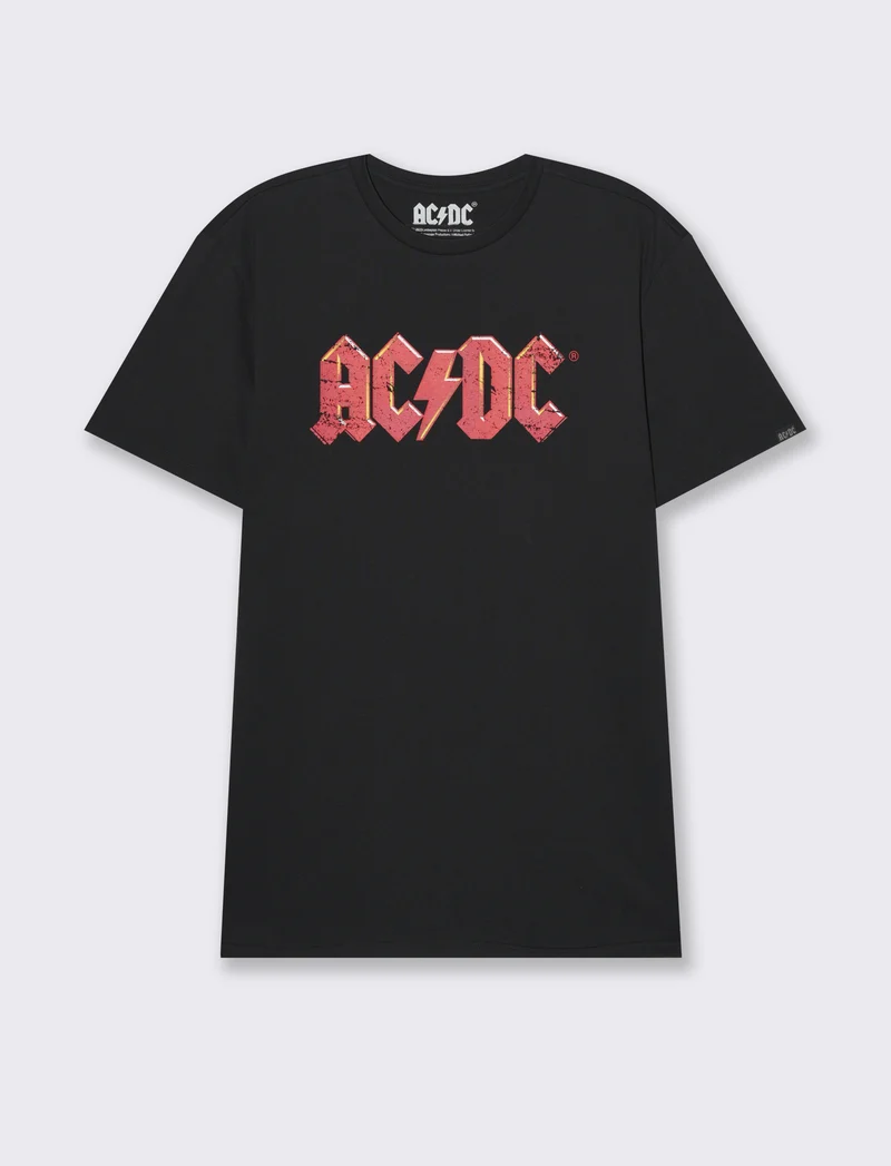 T-shirt stampa acdc da uomo - Nero