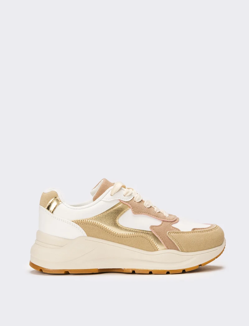 Sneakers con riporti da donna - Bianco