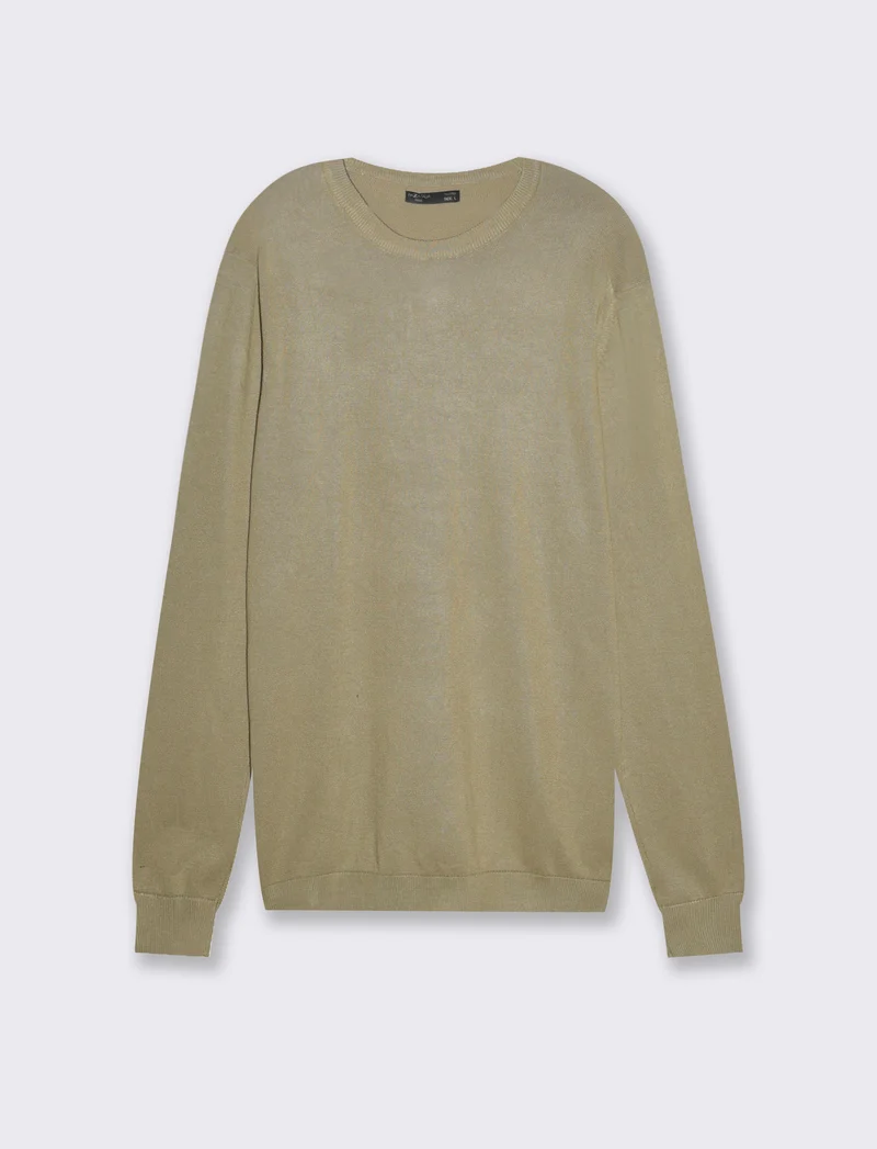 Maglia basic in filato comfort da uomo - Verde salvia