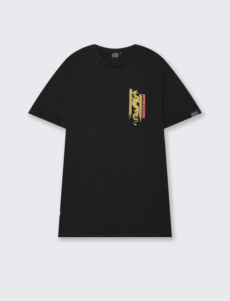 T-shirt stampa dungeonsanddragons/houseofdragon da uomo - Nero