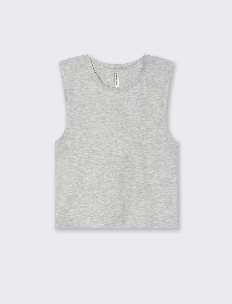 Top canottiera crop da donna - Grigio chiaro