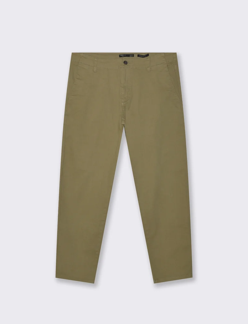 PANTALONI CHINO REGULAR FIT - Verde oliva