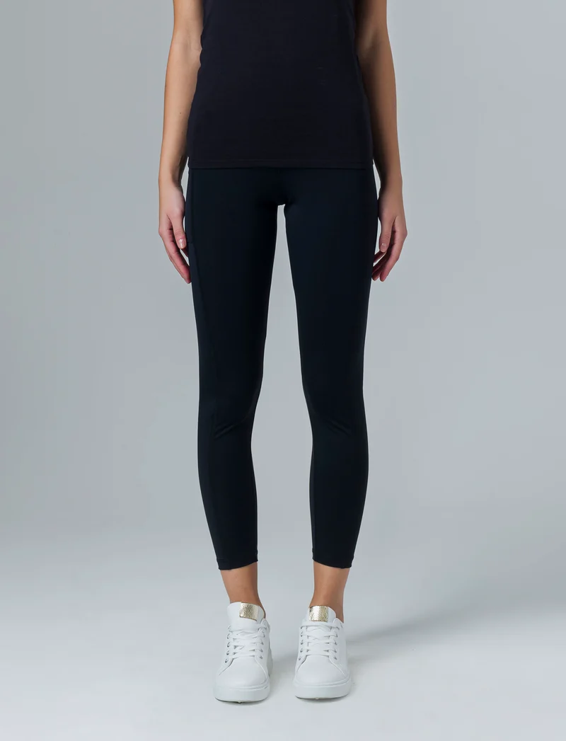 Leggings basico con tasca da donna - Nero