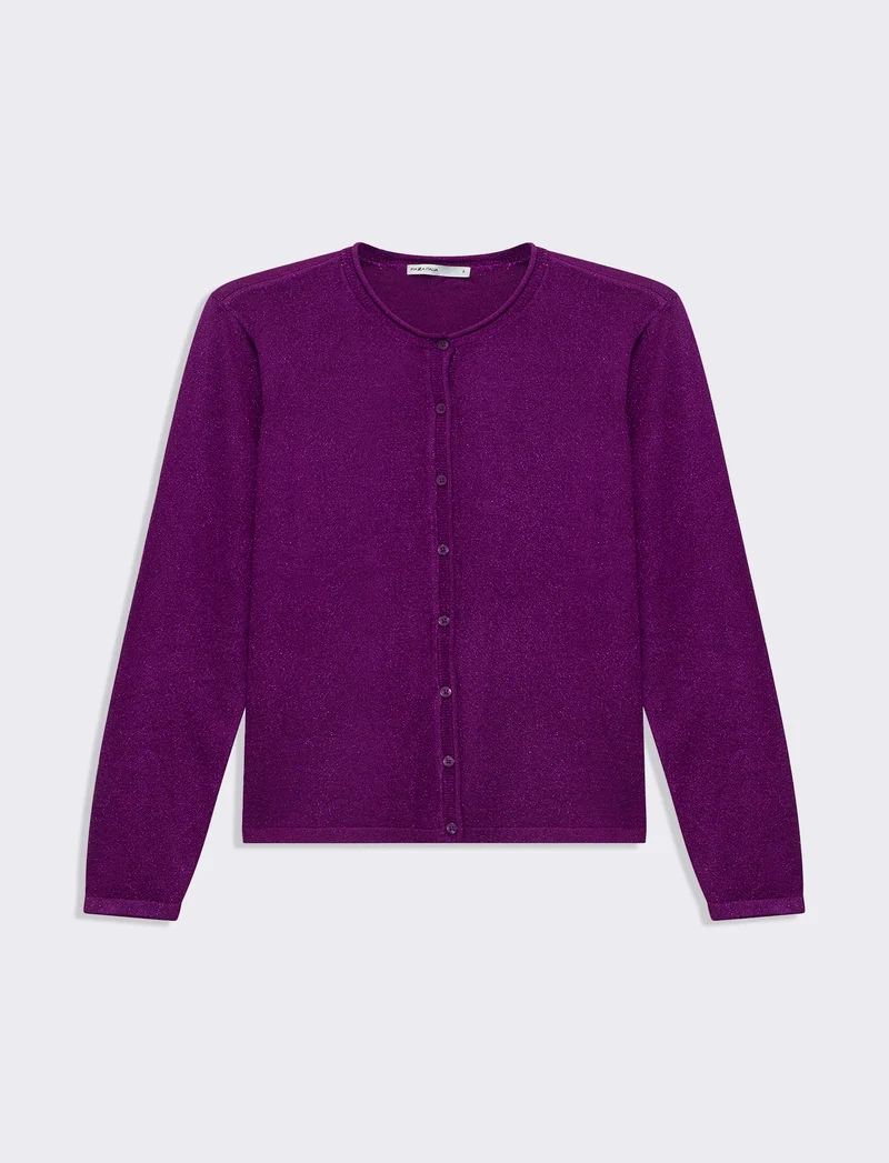 Cardigan manica lunga da donna - Viola