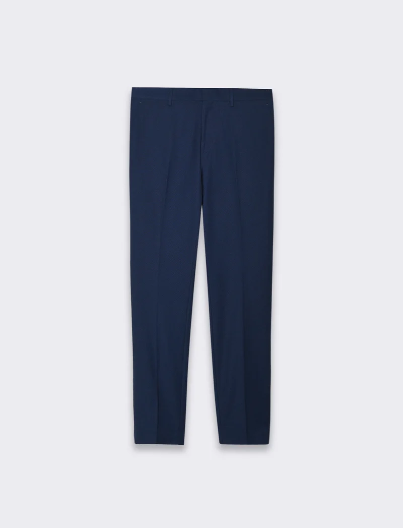 Pantaloni struttura jacquard da completo da uomo - Blu