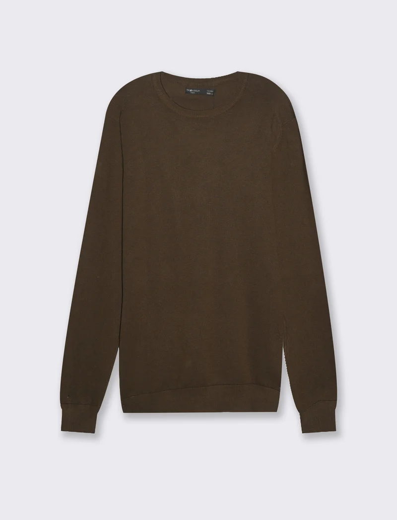 Maglia basic in filato comfort da uomo - Moro