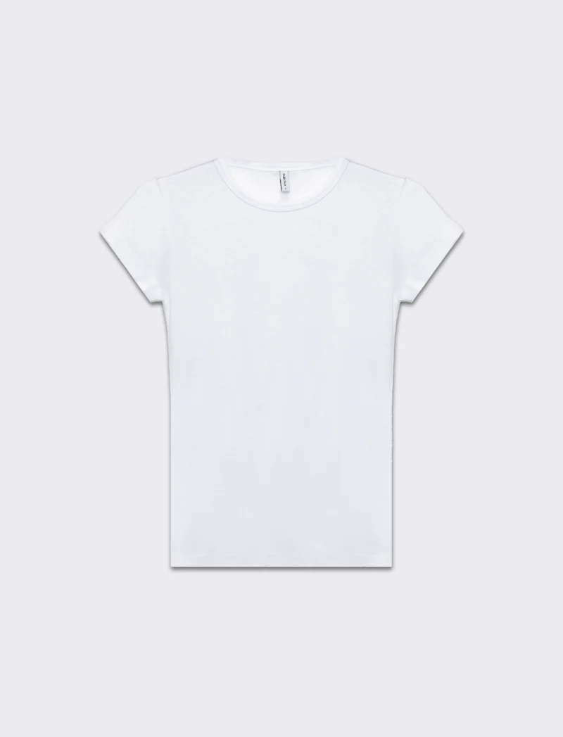 T-shirt basica manica corta da donna - Bianco