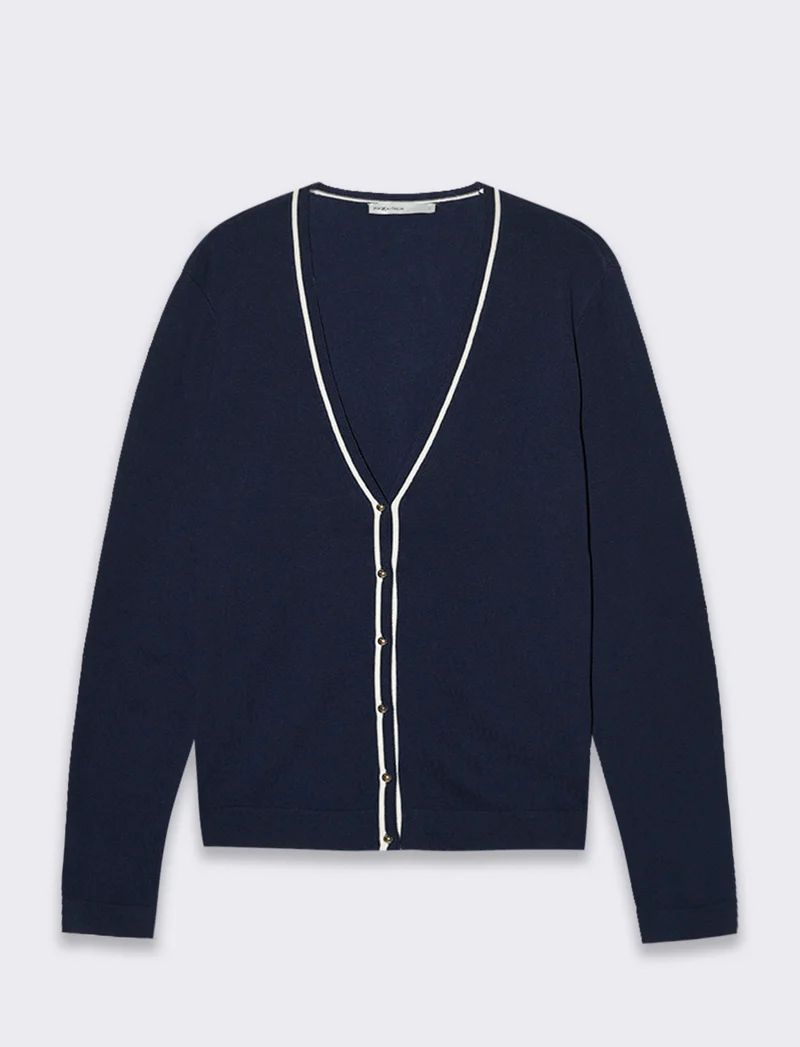 Cardigan manica lunga da donna - Blu