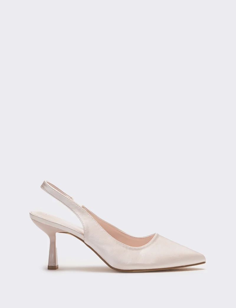 Slingback in raso da donna - Cipria