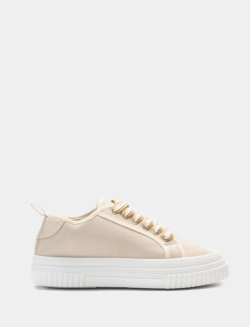 Sneakers da donna in canvas - Beige