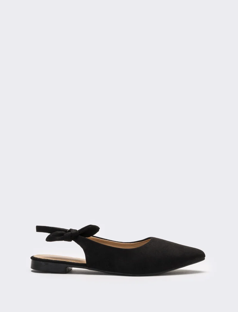 Slingback da donna con fiocco laterale - Nero