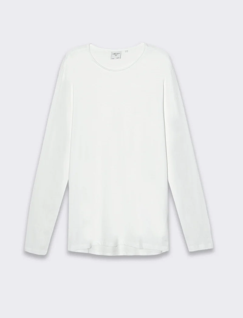 T-shirt basic in cotone slub da uomo - Bianco