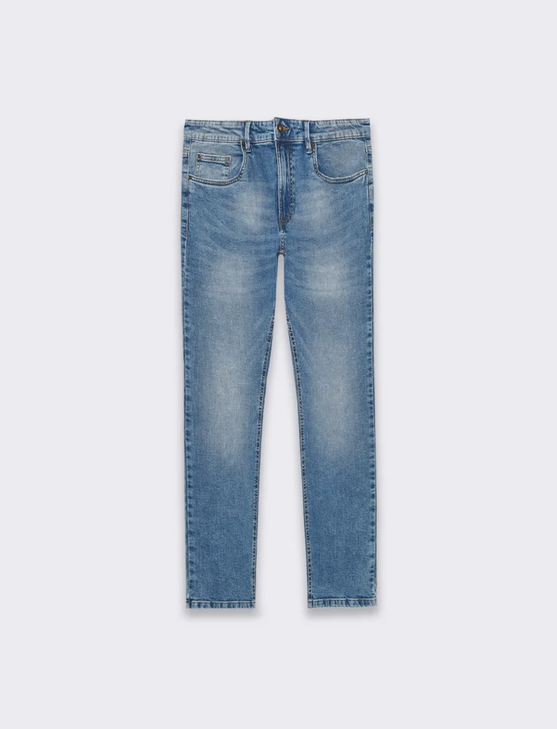 Jeans slim fit blu medio da uomo - Denim