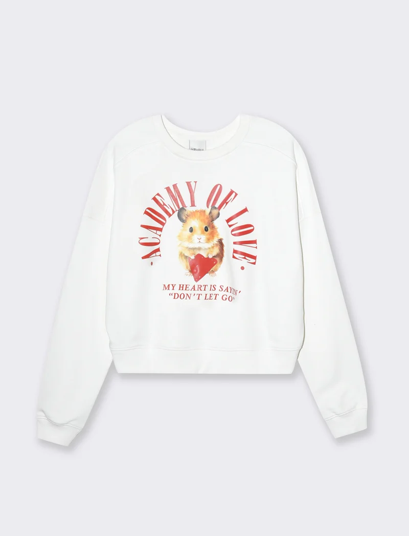 Felpa crop manica lunga da donna - var 1