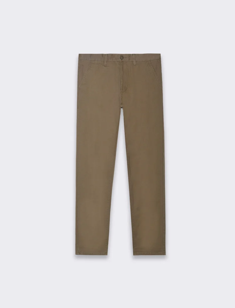 Pantaloni basic chino regular fit da uomo - Verde kaki