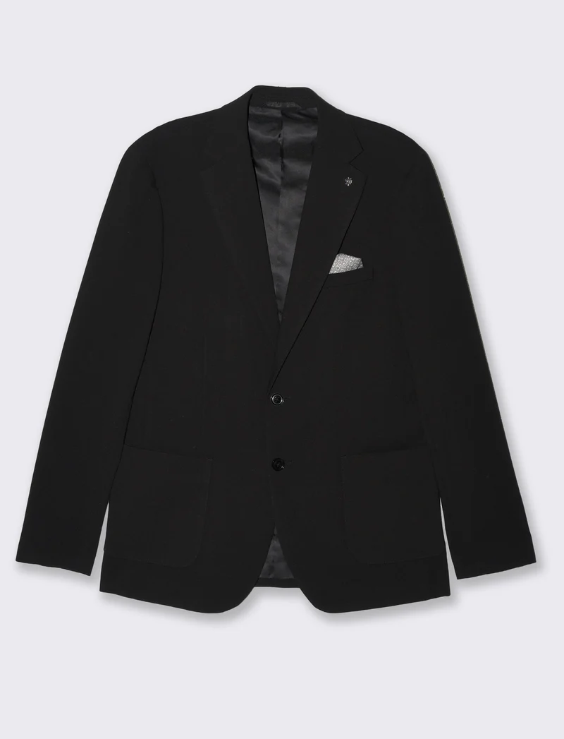 Blazer struttura micro waffel da completo da uomo - Nero