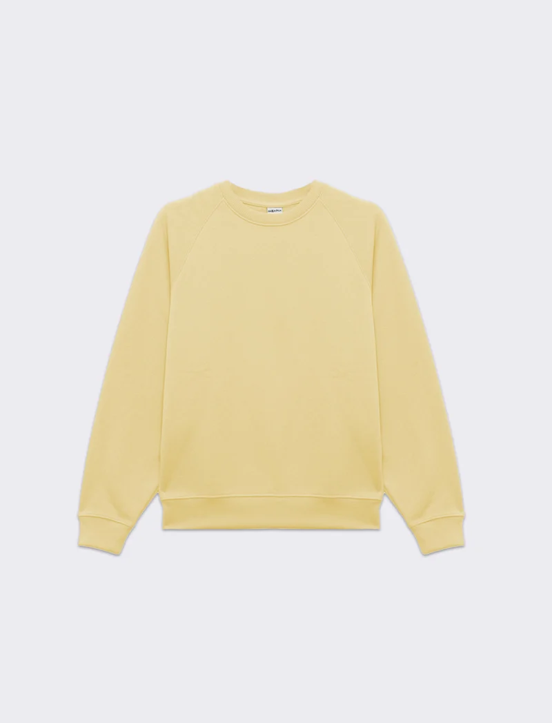 Felpa girocollo manica lunga da donna - Giallo pastello