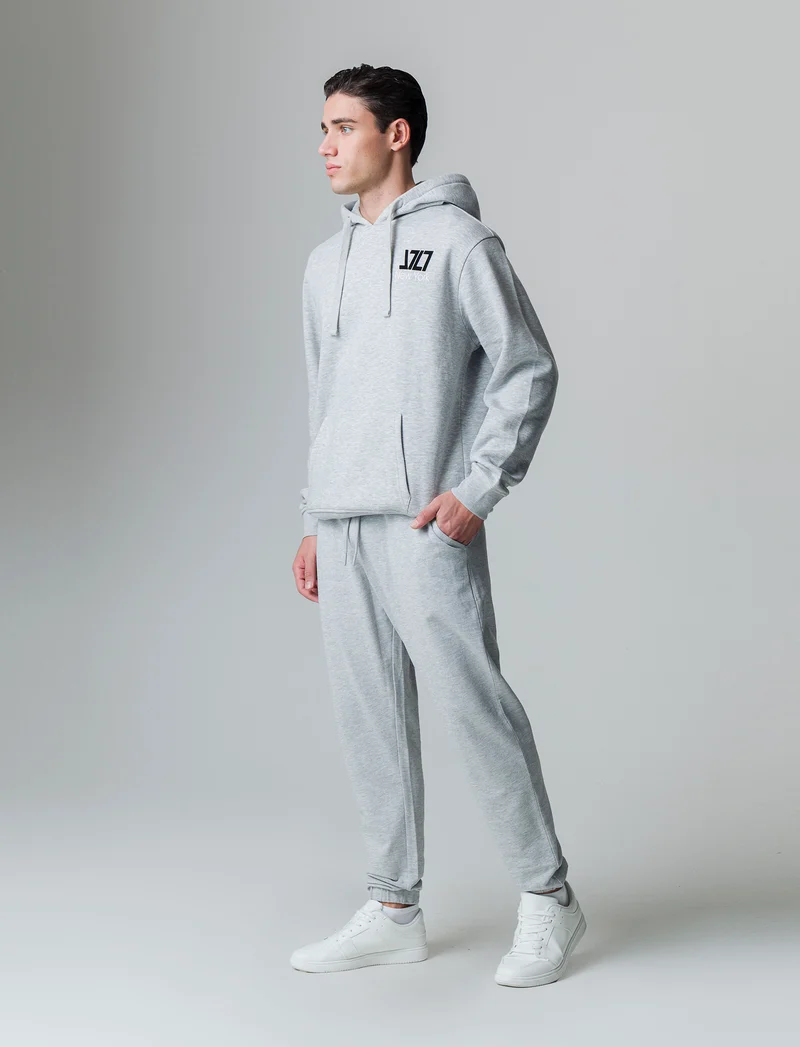 Pantaloni jogger basic in felpa da uomo - Grigio mel.