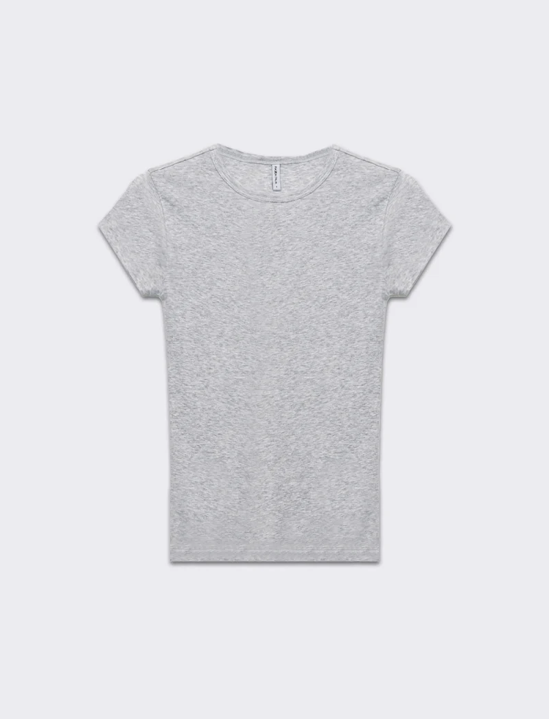 T-shirt basica manica corta da donna - Grigio chiaro