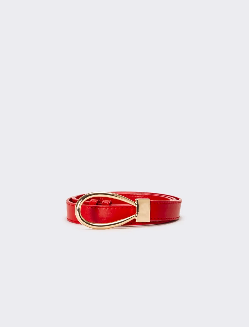 Cintura donna con fibbia goccia - Rosso