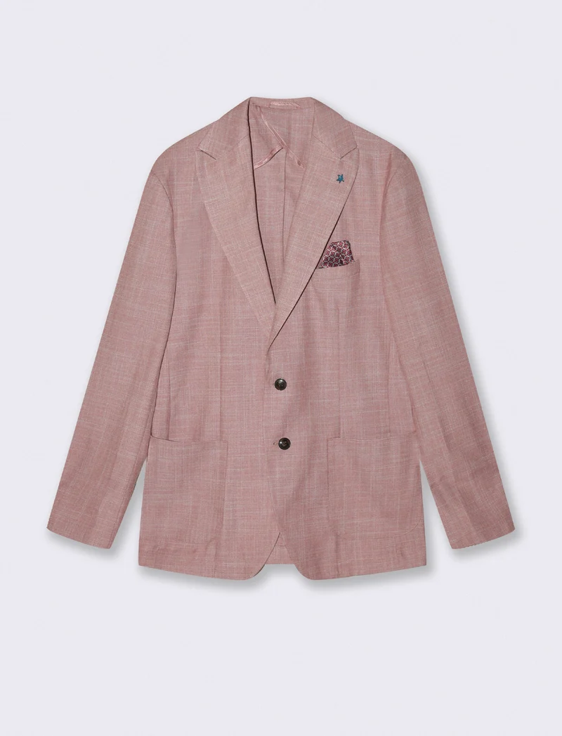 Blazer formale in tessuto strutturato - Corallo