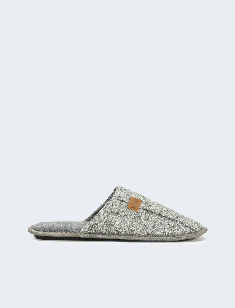 Pantofola da uomo con patch - Grigio