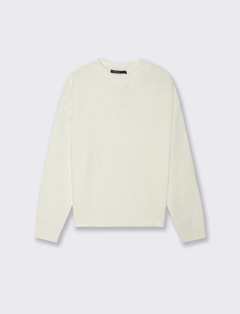 PULLOVER IN CINIGLIA OPACA - Avorio