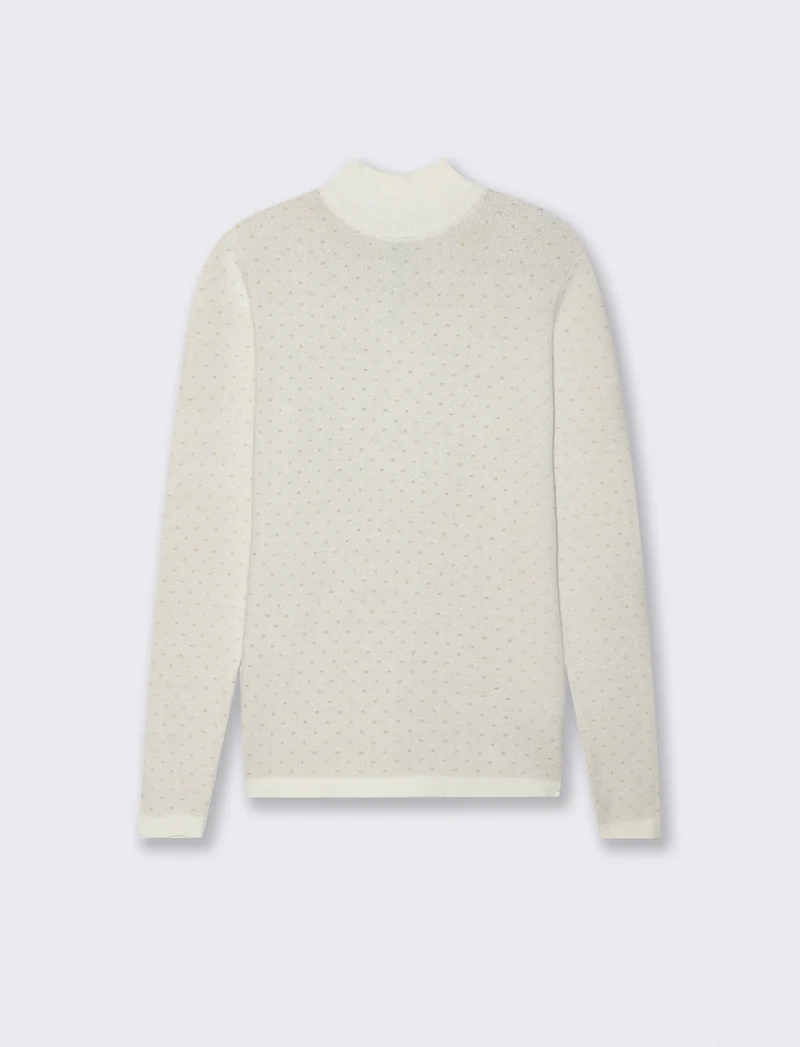 PULLOVER A COLLO ALTO - Avorio
