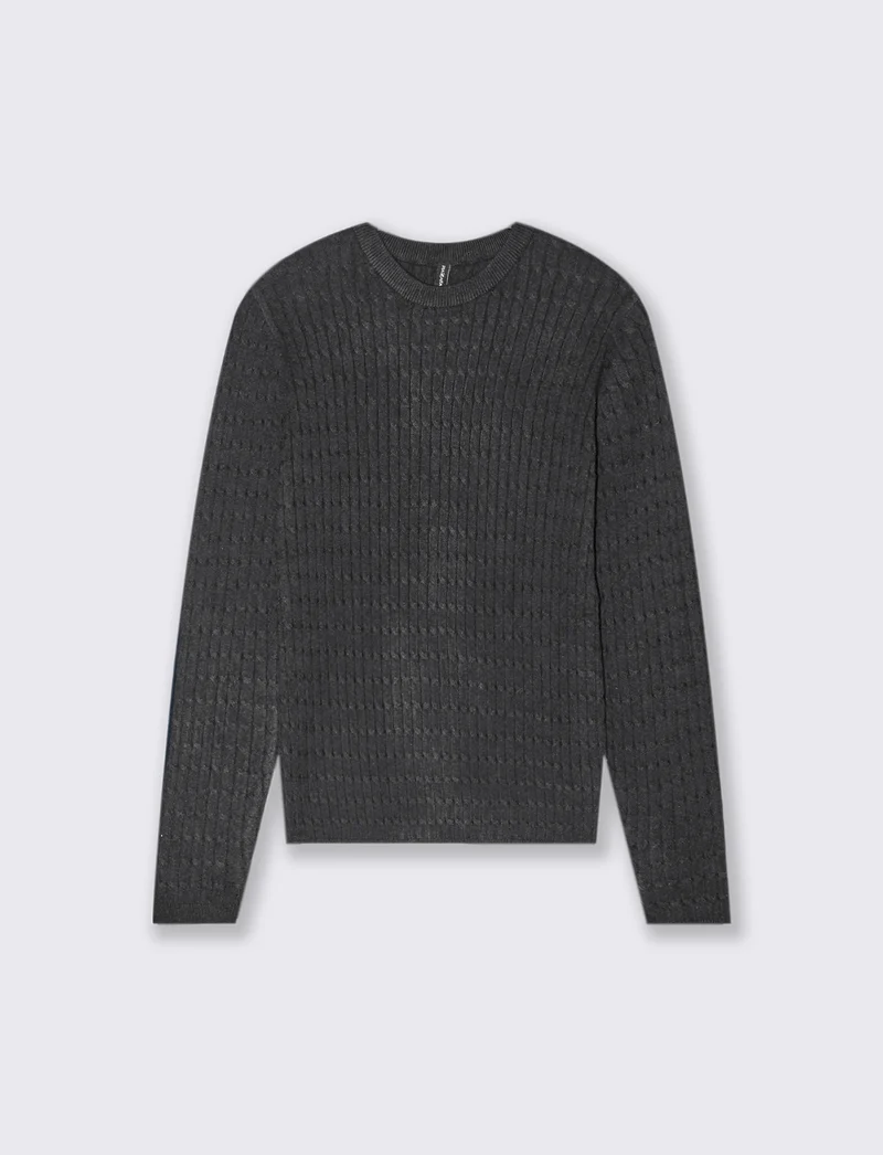 PULLOVER A TRECCE - Grigio antracite