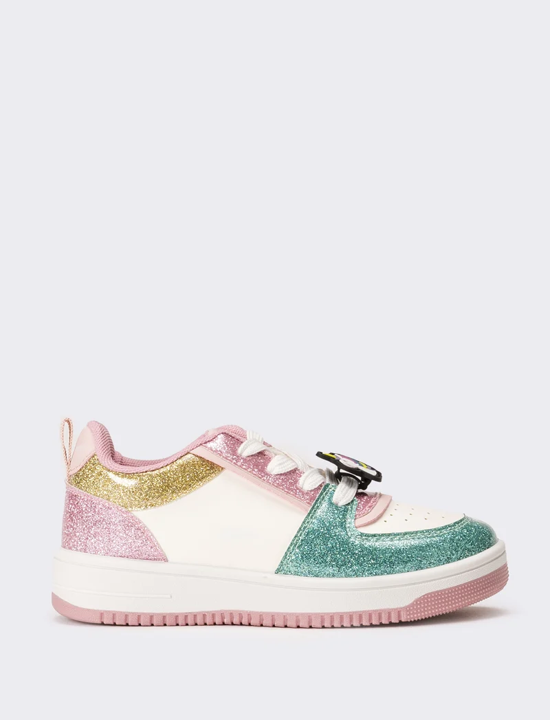 Sneakers glitterata da bambina - Bianco