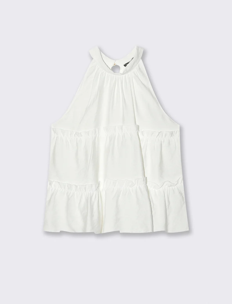 Top con rouches - Bianco