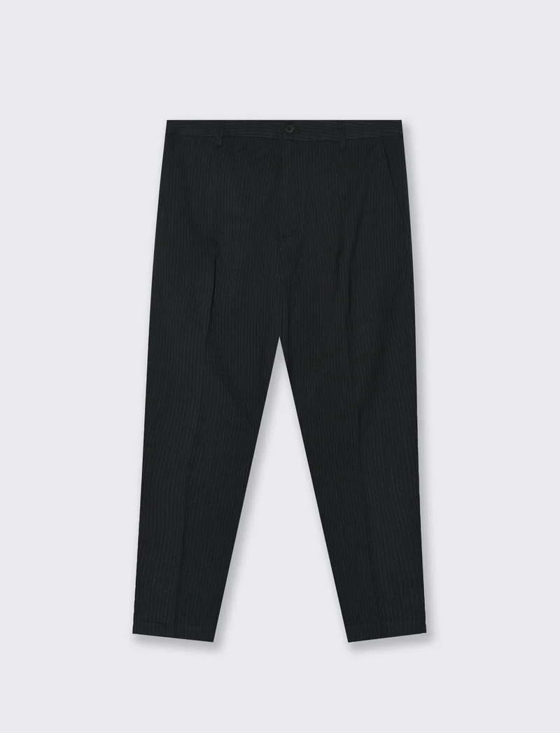 PANTALONI CHINO GESSATI EASY FORMAL FIT - Nero