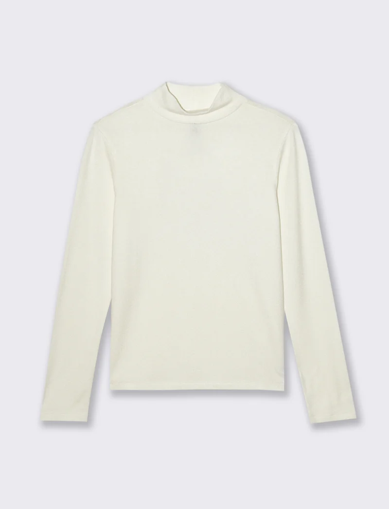 T-SHIRT BASICA MEZZO COLLO - Avorio