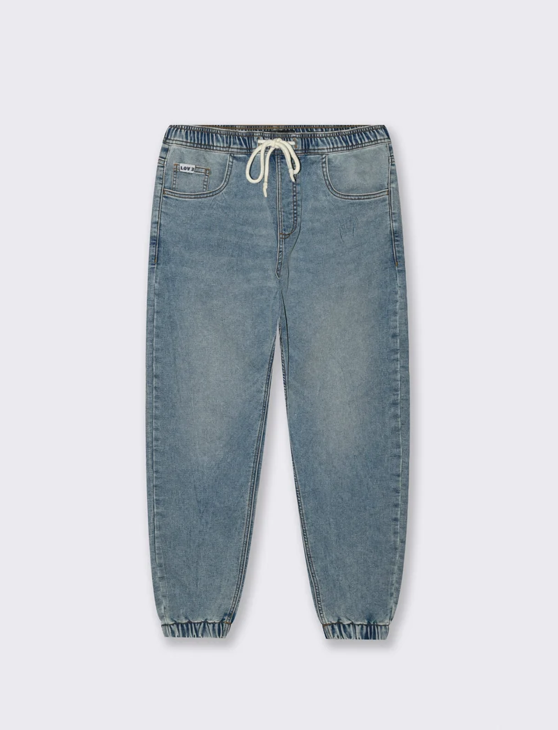 JEANS JOGGER REGULAR FIT - Denim