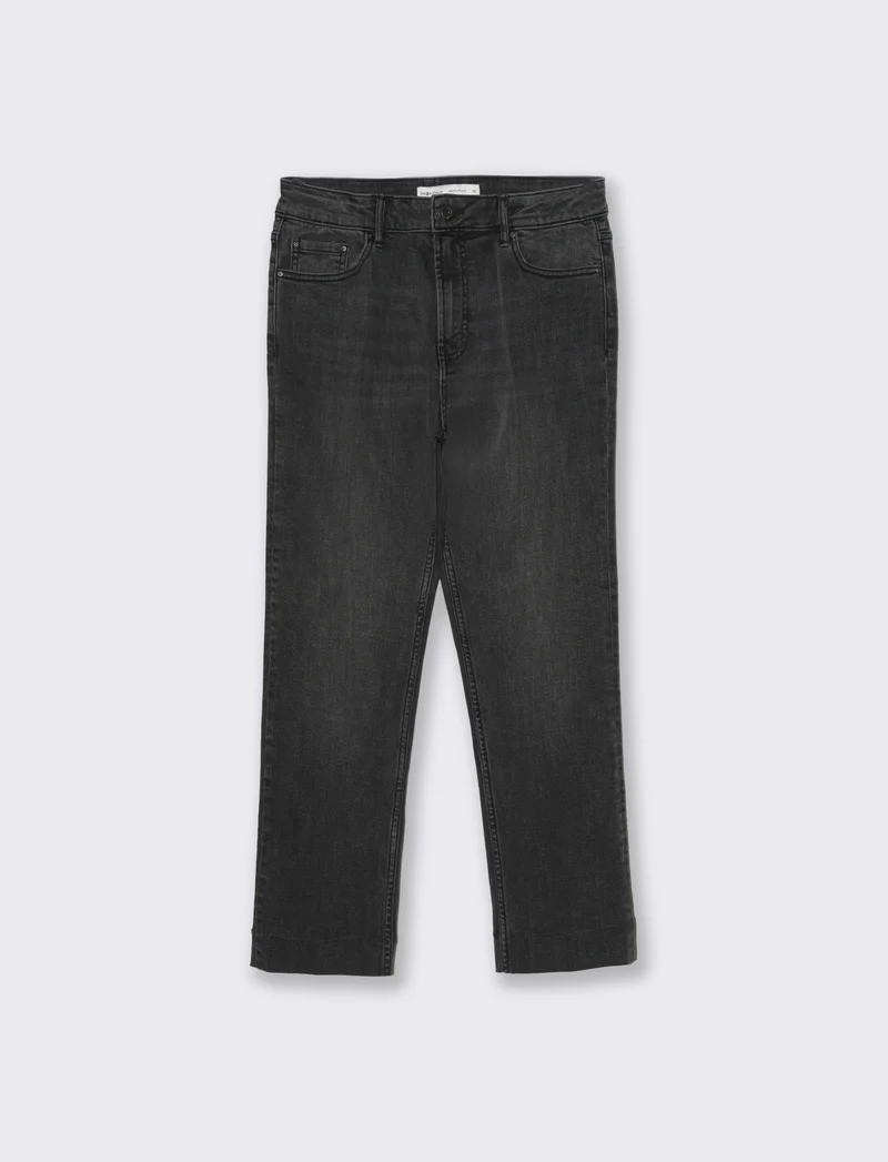 Jeans a gamba larga alla caviglia da donna - Nero
