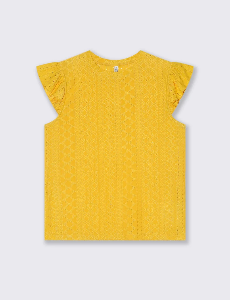 Top in pizzo da donna - Giallo limone