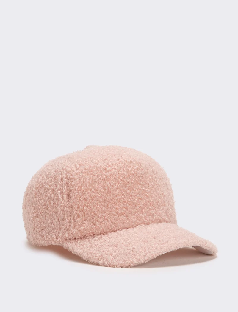 Cappello baseball bambina in pelliccia agnello - Rosa