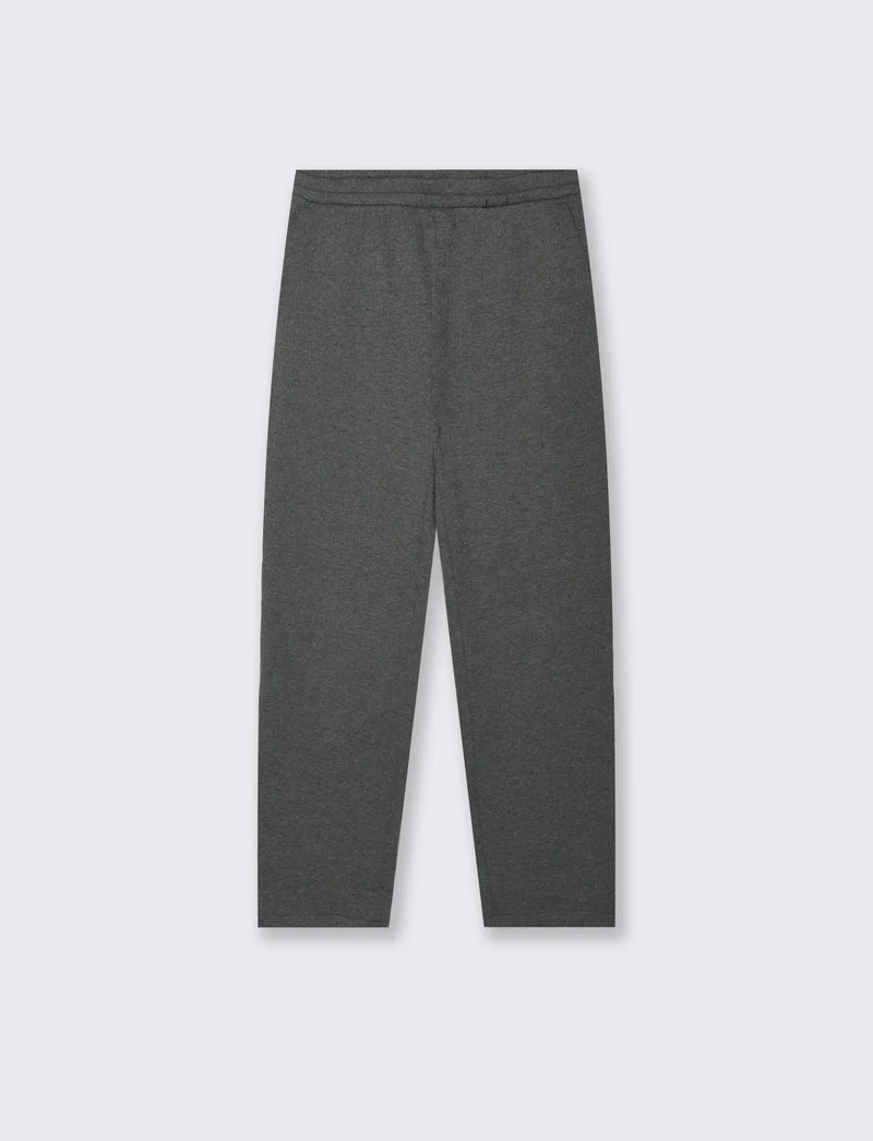 PANTALONI JOGGER EFFETTO COSTE RELAXED STRAIGHT FIT - Grigio mel.
