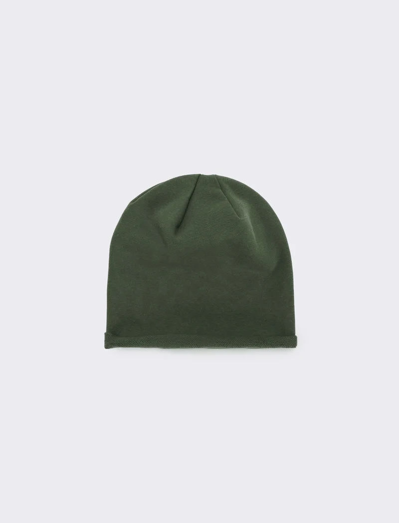 Cappello cuffia in french terry bambino - Verde
