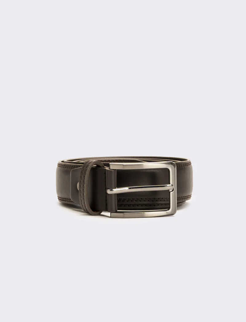 Cintura uomo basic bombata h 3,5 cm - Moro